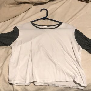 White and grey crop top
